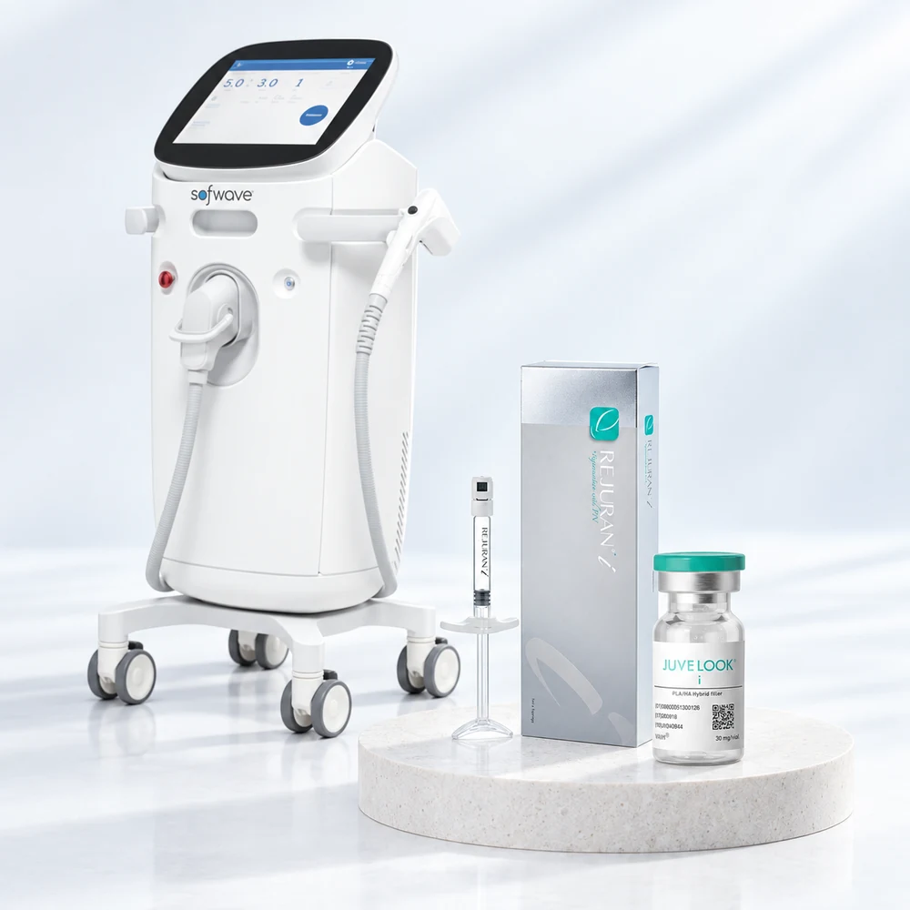 Eye Sofwave 100 shots + Rejuran I 2cc + Juvelook I 2cc — AI-composed package products and device